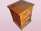Teak Bed Side Table - 3Drawers