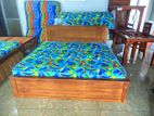 Teak Bed with Aprico Hybrid Mattress 6x6 TA1106