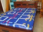 Teak Bed with Double Layer Mattress 6ft *5ft