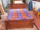 Teak Bed With Double layer Mattress 6ft *5ft