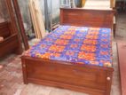 Teak Bed with Double Layer Mattress 6ft *5ft
