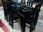 Teak Black Color Dining Table and 6 Chairs Code 6791