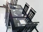 Teak Black Heavy Dining Table and 6 Chairs Code 6199