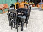 Teak Black Paint Dinning Table with 6 Chairs--6x3--Tdt1950