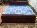 Teak Box Bed 6ft *6ft with Piyestra D/l Mattress