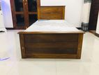 Teak box bed 6x3ft with spring mattress