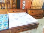 Teak Box Bed and Japanese form mattress 5x6 - tbfm207