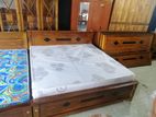 Teak Box Bed and Japanese form mattress 72x72 - tbjm1523