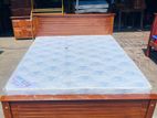 Teak Box Bed Form Hybrid Plush Mattress72x60