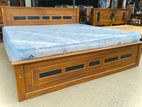 Teak Box Bed with Arpico 7 Inch Spring Mettres (5*6) Code 82737