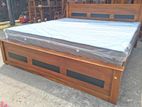 Teak Box Bed with Arpico 7 Inch Spring Mettres (6*6)(72*72) Code 83736
