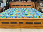 Teak Box Bed with Arpico Hybrid Mattres (6*6)(72*72) Code 83837