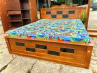 Teak Box Bed with Arpico Hybrid Mattress (5*6)(60*72) Code 83837