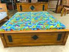 Teak Box Bed with Arpico Hybrid Mattress (5*6)(60*72)code 83737