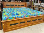 Teak Box Bed with Arpico Hybrid Mattress (6*6) Code 83787