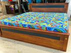 Teak Box Bed with Arpico Hybrid Mattress (6*6)(72*72) Code 83737