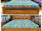 Teak Box Bed with Arpico Hybrid Mettres (6*6)(72*72)Code 83736