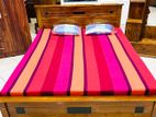 Teak Box Bed with Mattress 6*6ft Code 134