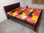 Teak Box Bed with Piyestra 5 Layer Hybrid Mattress 6by 4