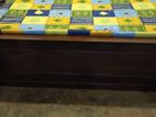 Teak Box Bed with Piyestra Double Layer Mattress 6by 5