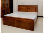 Teak Box Bed with Piyestra Spring Mattress 6 by 5