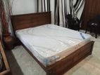 Teak Box Bed with Piyestra Spring Mattress 6by 5