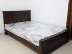 Teak Box Bed with Spring Mattress 6x4ft