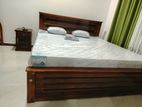 Teak Box Bed with Spring Mattresses 6*5 Ft Queen