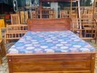 Teak Box Bed with Triple Layer Mattress 60x72