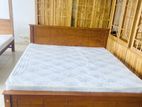 Teak Box Model Bed with Japanese Bonded Form Hybrid Plush Mattress 60x72