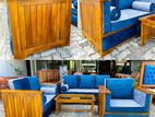 Teak Box Sofa Set with Stone Table 83366