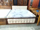 Teak Cushioned Box Bed and Japanese Form Mattress 60x72 - Tbjm0378