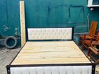 Teak Cushioned Coffee Brown Box Bed--60x72--TCB2104