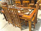 Teak Dining Table and Heavy 6 Chairs Code 83737