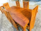 Teak Dining Table and Heavy 6 Chairs