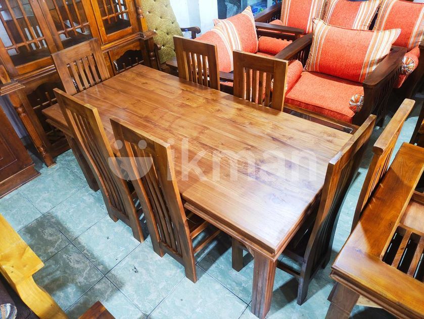 Teak Dining Table Chairs 6ftx3ft TD0130 Kaduwela ikman
