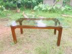 Teak Dining Table (Glass Top)