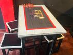 Teak Dining Table Set (4 Tables + 16 Chairs) with Glass Top – Matale