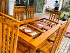 Teak Dining Table With 6 Chairs Code 7189