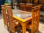 Teak Dining Table with 6 Chairs Code 7199