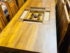 Teak Dining Table with 6 Chairs Code 7299