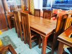 Teak Dining Table with 6 Chairs Set