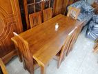 Teak dining table with 6 chairs - tdtc0234