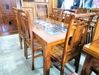 Teak dining table with 6 chairs - tdtc0319