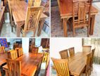 Teak dining table with 6 chairs - tdtc2221