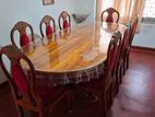 Teak Dining Table with 8 Chairs