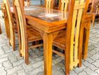 Teak Dining Table with Heavy 6 Chairs Code 82727