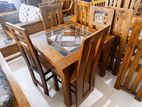 Teak dining teable with chair 4