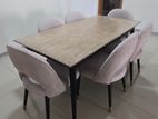 Teak Dinning Table with Chairs (Rustic Finish)