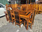 Teak Dinning Table Chairs--6ftx3ft--Td0580